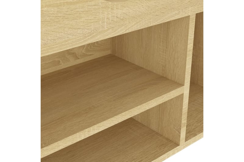Skobänk med dyna sonoma-ek 104x30x49 cm spånskiva - Ek - Förvaring - Sko- & klädförvaring - Skoförvaring