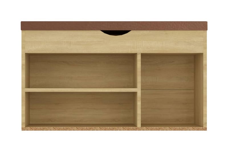 Skobänk med dyna sonoma-ek 80x30x47 cm spånskiva - Ek - Förvaring - Sko- & klädförvaring - Skoförvaring