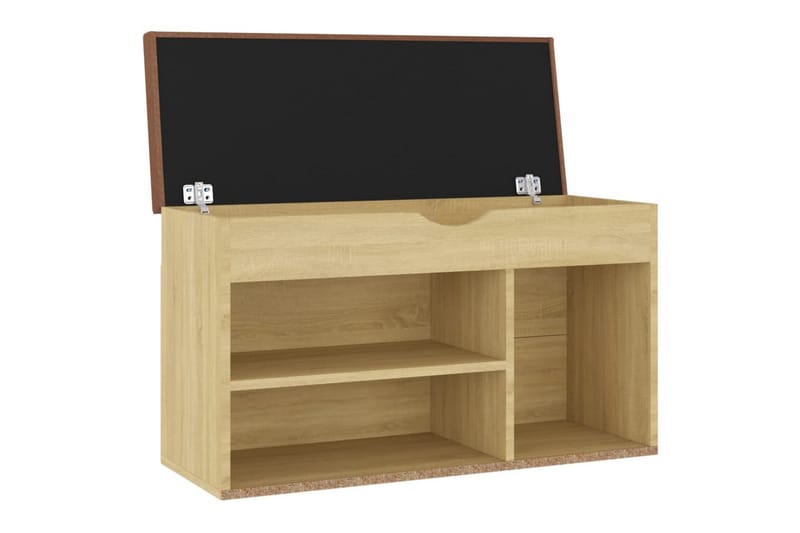 Skobänk med dyna sonoma-ek 80x30x47 cm spånskiva - Ek - Förvaring - Sko- & klädförvaring - Skoförvaring