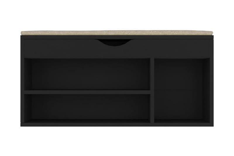 Skobänk med dyna svart 104x30x49 cm spånskiva - Svart - Förvaring - Sko- & klädförvaring - Skoförvaring
