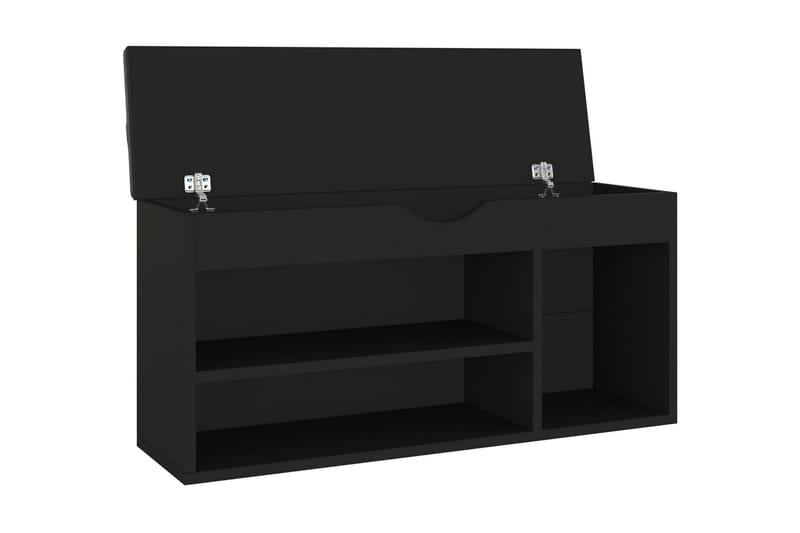 Skobänk med dyna svart 104x30x49 cm spånskiva - Svart - Förvaring - Sko- & klädförvaring - Skoförvaring