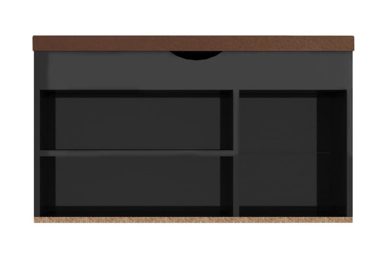 Skobänk med dyna svart högglans 80x30x47 cm spånskiva - Svart högglans - Förvaring - Sko- & klädförvaring - Skoförvaring