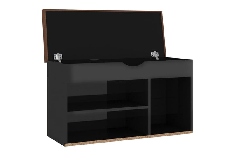 Skobänk med dyna svart högglans 80x30x47 cm spånskiva - Svart högglans - Förvaring - Sko- & klädförvaring - Skoförvaring