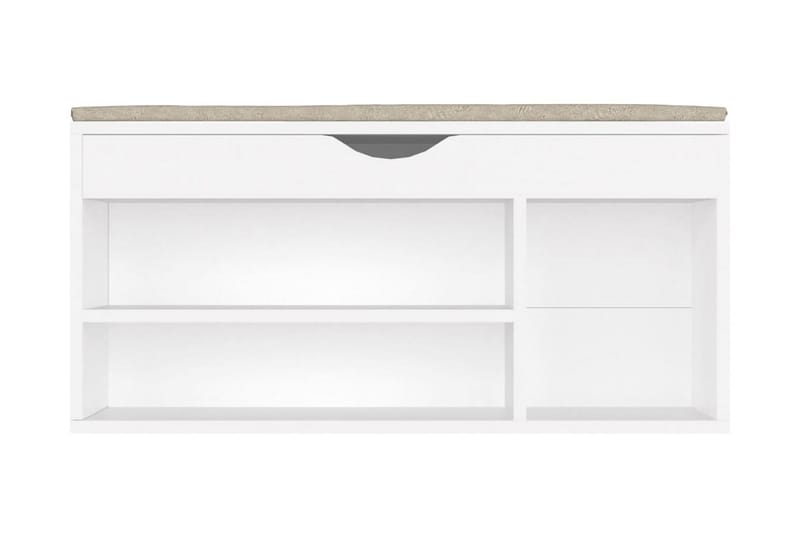 Skobänk med dyna vit 104x30x49 cm spånskiva - Vit - Förvaring - Sko- & klädförvaring - Skoförvaring