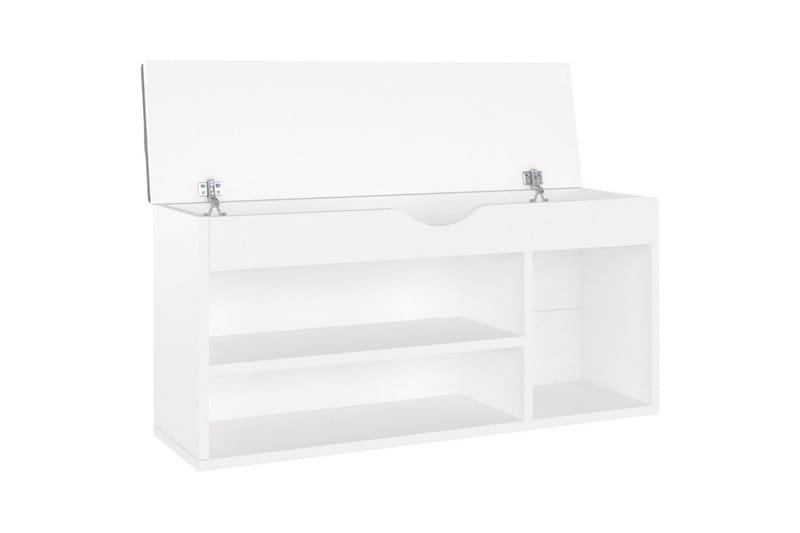 Skobänk med dyna vit 104x30x49 cm spånskiva - Vit - Förvaring - Sko- & klädförvaring - Skoförvaring