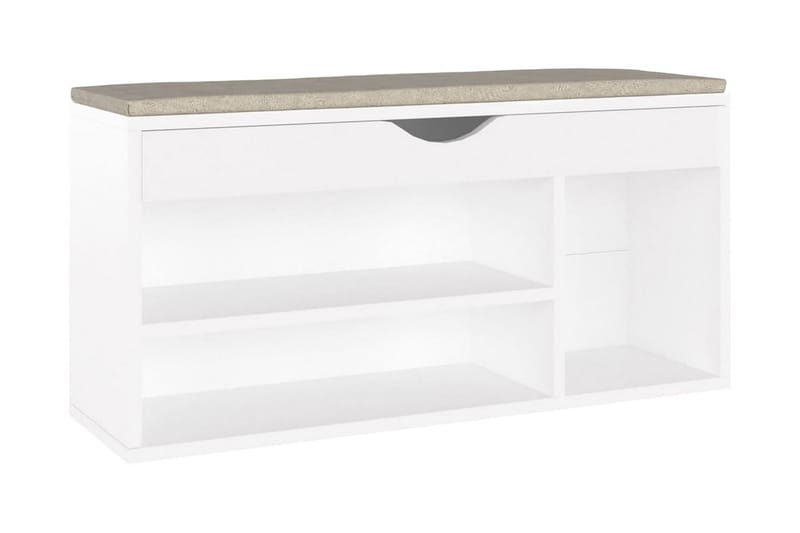 Skobänk med dyna vit 104x30x49 cm spånskiva - Vit - Förvaring - Sko- & klädförvaring - Skoförvaring
