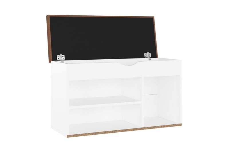 Skobänk med dyna vit 80x30x47 cm spånskiva - Vit - Förvaring - Sko- & klädförvaring - Skoförvaring