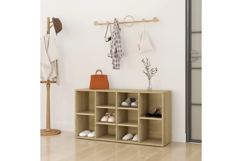 Skobänk sonoma-ek 103x30x54,5 cm spånskiva - Brun - Förvaring - Sko- & klädförvaring - Skoförvaring
