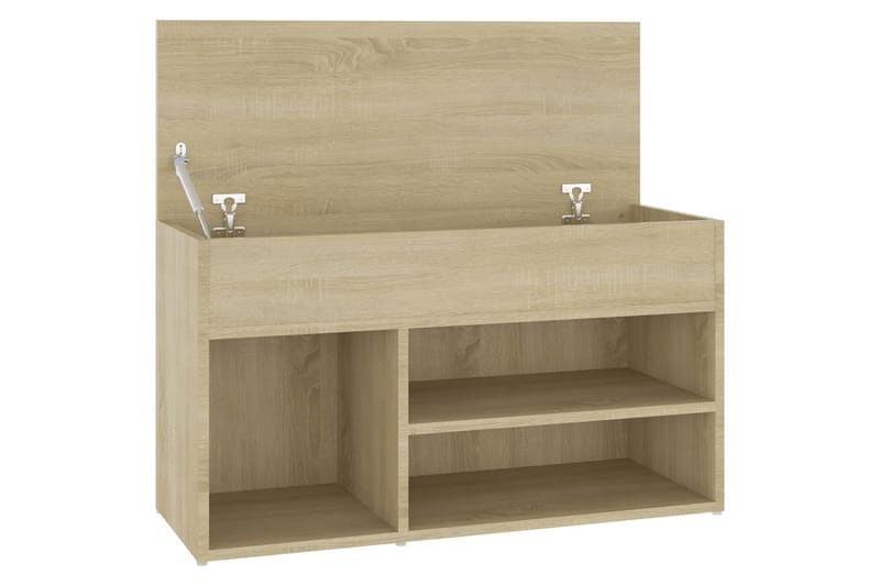 Skobänk sonoma-ek 80x30x45 cm spånskiva - Brun - Förvaring - Sko- & klädförvaring - Skoförvaring