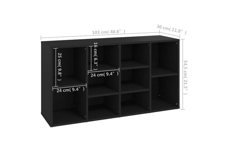 Skobänk Svart 103x30x54,5 cm spånskiva - Svart - Förvaring - Sko- & klädförvaring - Skoförvaring