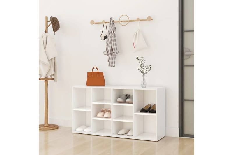 Skobänk vit 103x30x54,5 cm spånskiva - Vit - Förvaring - Sko- & klädförvaring - Skoförvaring
