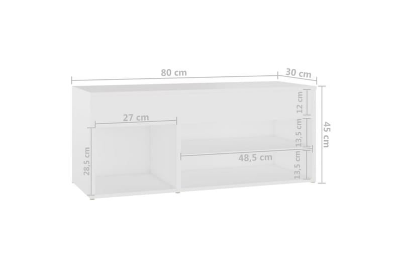 Skobänk vit 80x30x45 cm spånskiva - Vit - Förvaring - Sko- & klädförvaring - Skoförvaring