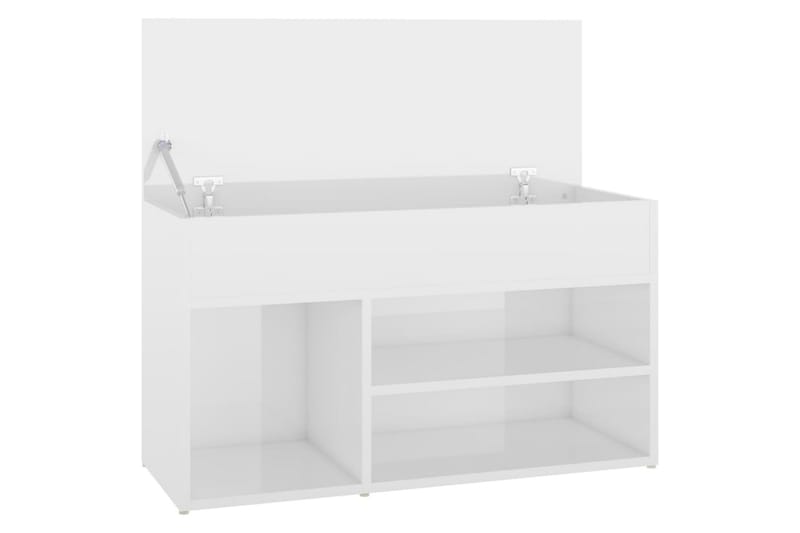 Skobänk vit högglans 80x30x45 cm spånskiva - Vit högglans - Förvaring - Sko- & klädförvaring - Skoförvaring