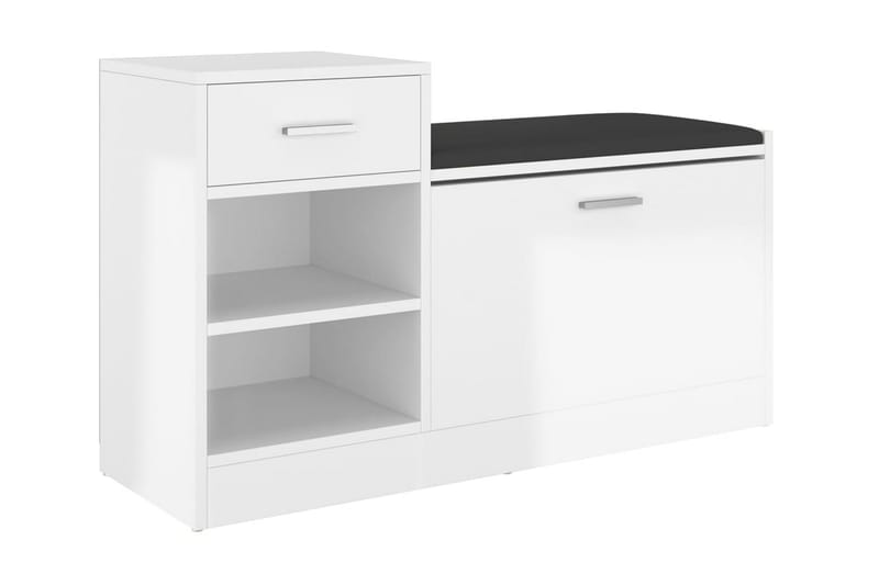 Skobänk vit högglans 94,5x31x57 cm spånskiva - Vit högglans - Förvaring - Sko- & klädförvaring - Skoförvaring