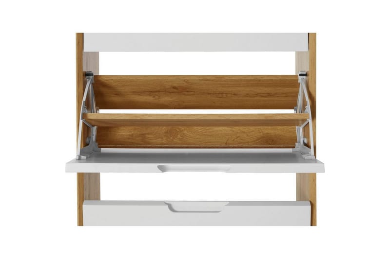 Skoförvaring Ezra 3 klaffar 60x24x125 cm, Wotan-ek/Vit - 60x24x125 cm, Wotan-ek/Vit - Förvaring - Sko- & klädförvaring - Skoförvaring