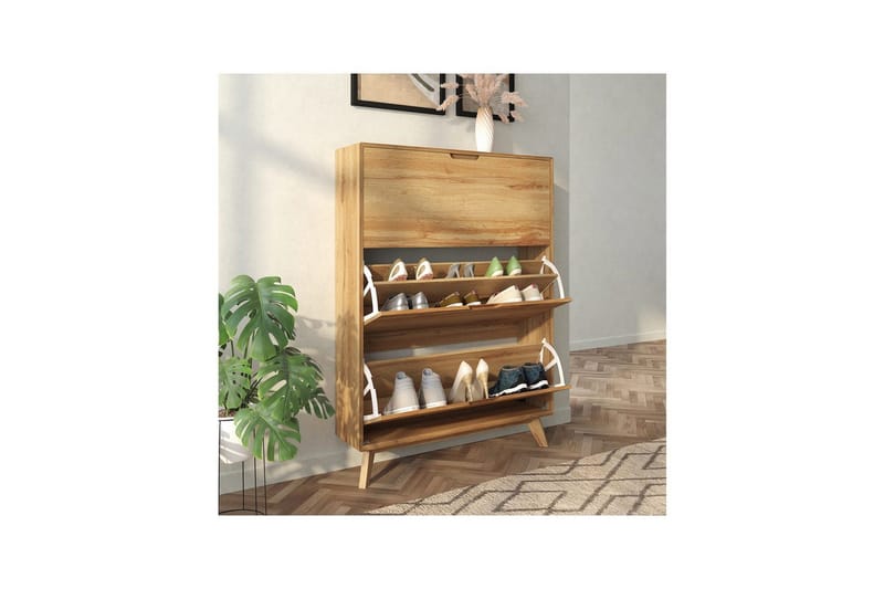 Skoförvaring Ezra 3 klaffar 89x24x125 cm, Wotan-ek - 89x24x125 cm, Wotan-ek - Förvaring - Sko- & klädförvaring - Skoförvaring