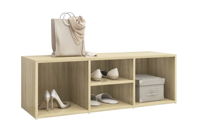 Skoförvaringsbänk sonoma-ek 105x35x35 cm spånskiva - Brun - Förvaring - Sko- & klädförvaring - Skoförvaring