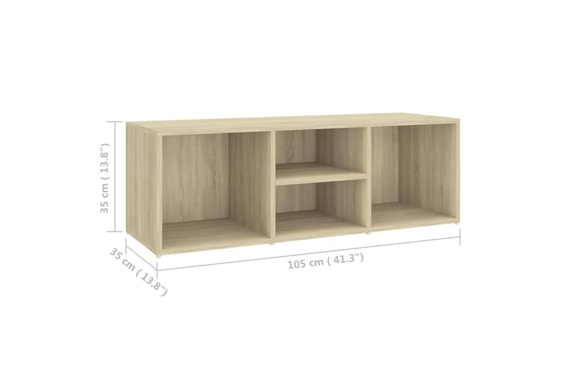 Skoförvaringsbänk sonoma-ek 105x35x35 cm spånskiva - Brun - Förvaring - Sko- & klädförvaring - Skoförvaring