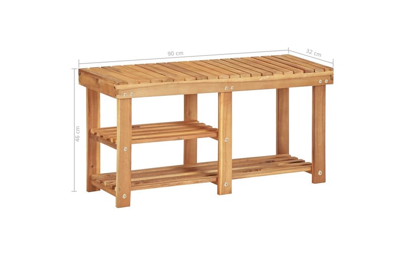 Skohylla 90x32x46 cm massivt akaciaträ - Brun - Förvaring - Sko- & klädförvaring - Skoförvaring