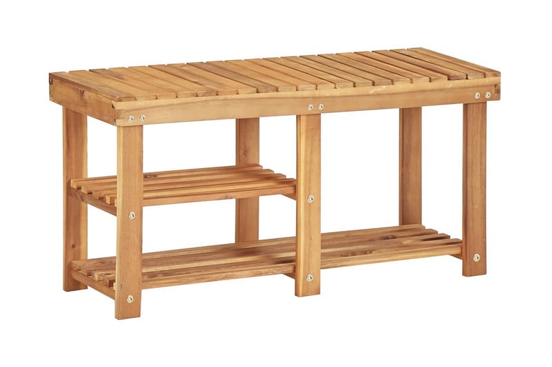 Skohylla 90x32x46 cm massivt akaciaträ - Brun - Förvaring - Sko- & klädförvaring - Skoförvaring