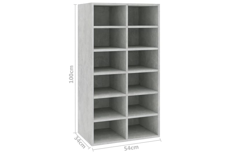 Skohylla betonggrå 54x34x100 cm spånskiva - Grå - Förvaring - Sko- & klädförvaring - Skoförvaring