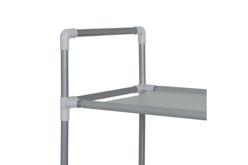 Skohylla med 10 hyllor metall och non-woven tyg silver - Silver - Förvaring - Sko- & klädförvaring - Skoförvaring