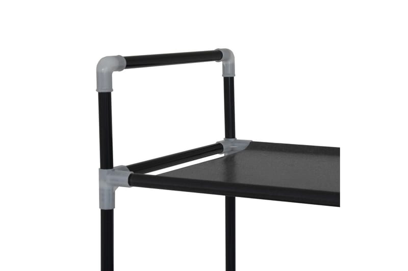 Skohylla med 10 hyllor metall och non-woven tyg svart - Svart - Förvaring - Sko- & klädförvaring - Skoförvaring