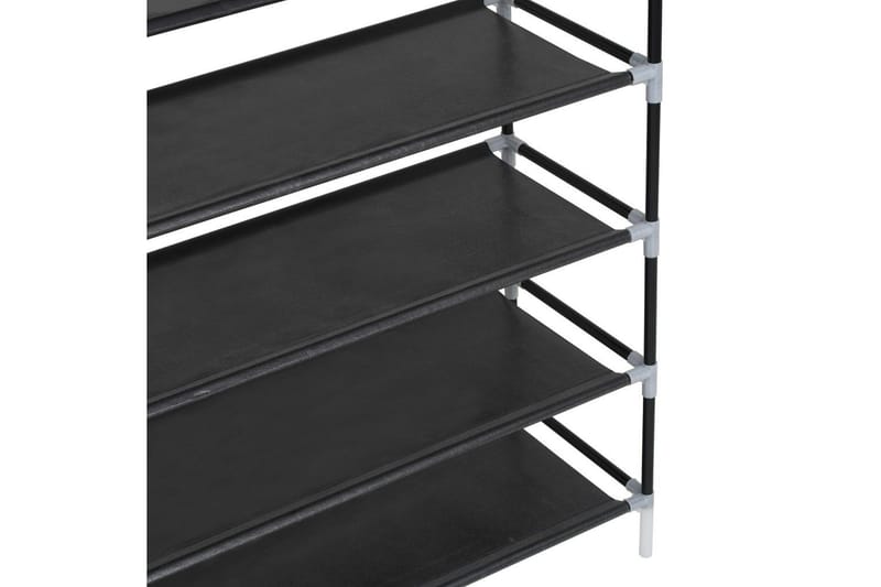 Skohylla med 10 hyllor metall och non-woven tyg svart - Svart - Förvaring - Sko- & klädförvaring - Skoförvaring
