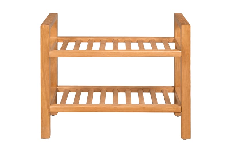 Skohylla med 2 hyllor 50x27x40 cm massiv ek - Brun - Förvaring - Sko- & klädförvaring - Skoförvaring