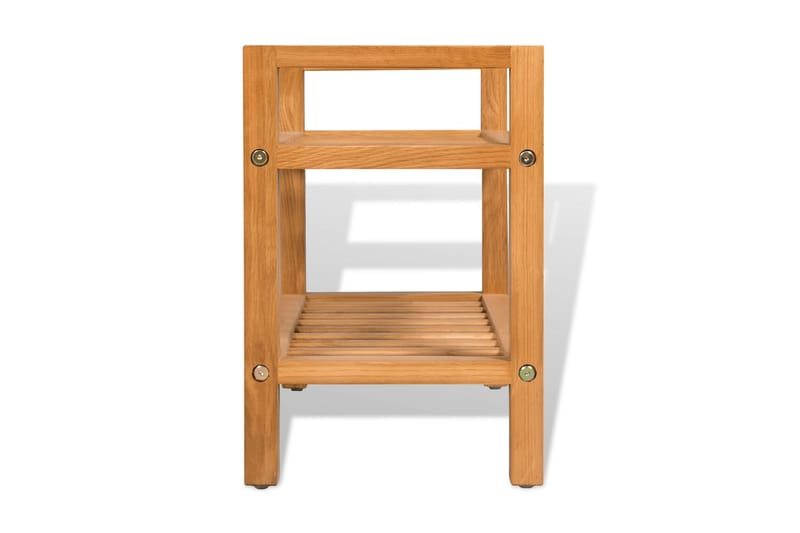 Skohylla med 2 hyllor 50x27x40 cm massiv ek - Brun - Förvaring - Sko- & klädförvaring - Skoförvaring