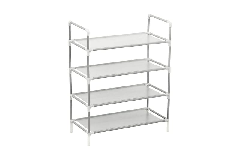 Skohylla med 4 hyllor metall och non-woven tyg silver - Silver - Förvaring - Sko- & klädförvaring - Skoförvaring