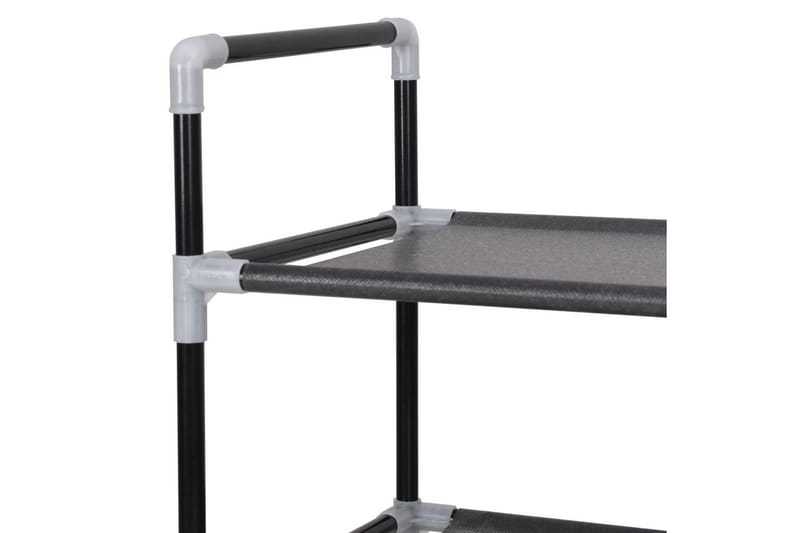 Skohylla med 4 hyllor metall och non-woven tyg svart - Svart - Förvaring - Sko- & klädförvaring - Skoförvaring