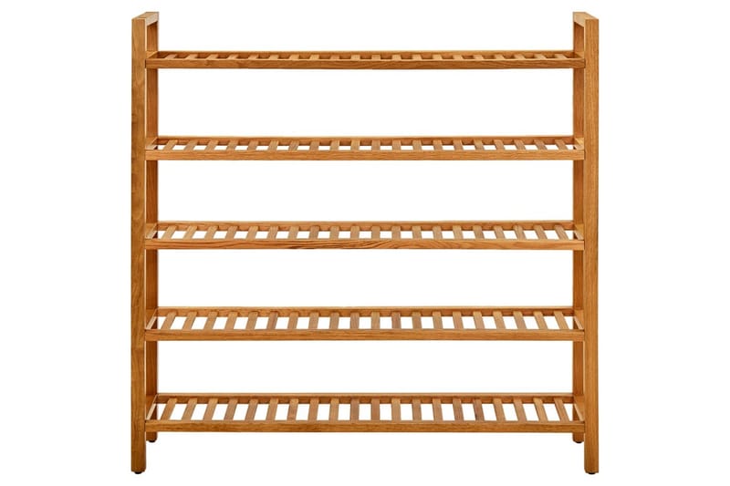 Skohylla med 5 hyllor 100x27x100 cm massiv ek - Brun - Förvaring - Sko- & klädförvaring - Skoförvaring