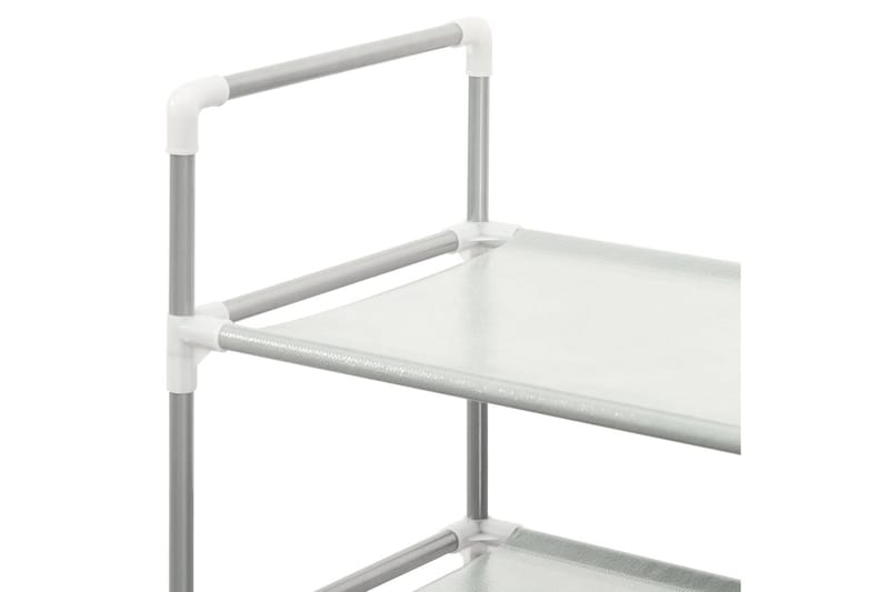 Skohylla med 8 hyllor metall och non-woven tyg silver - Silver - Förvaring - Sko- & klädförvaring - Skoförvaring