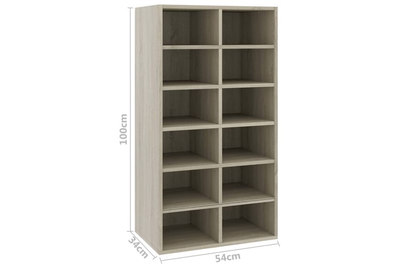 Skohylla sonoma-ek 54x34x100 cm spånskiva - Brun - Förvaring - Sko- & klädförvaring - Skoförvaring