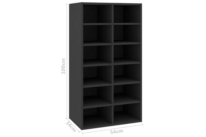 Skohylla svart 54x34x100 cm spånskiva - Svart - Förvaring - Sko- & klädförvaring - Skoförvaring