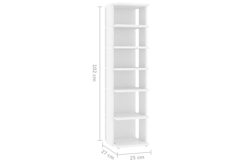 Skohylla vit 25x27x102 cm spånskiva - Vit - Förvaring - Sko- & klädförvaring - Skoförvaring