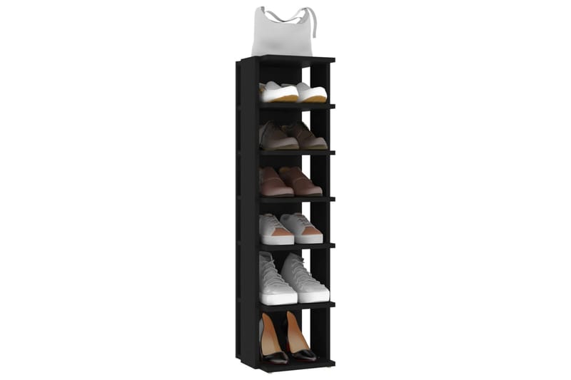 Skohyllor 2 st svart 25x27x102 cm - Svart - Förvaring - Sko- & klädförvaring - Skoförvaring
