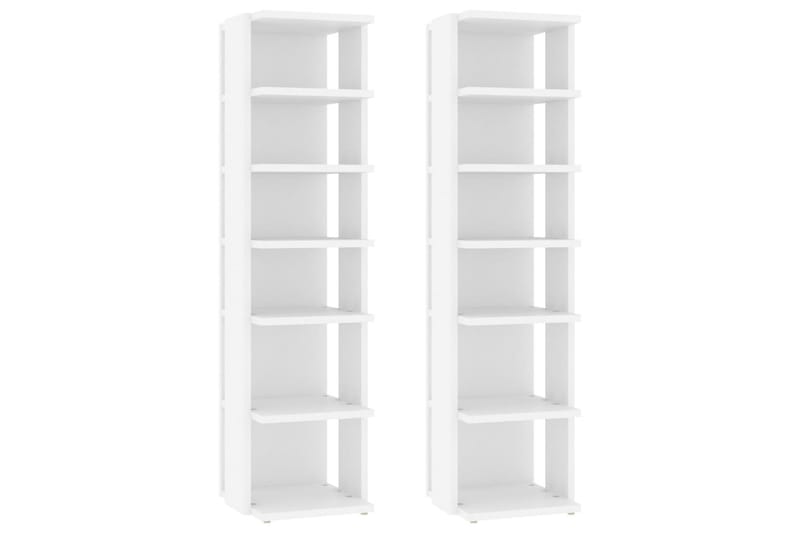 Skohyllor 2 st vit 25x27x102 cm spånskiva - Vit - Förvaring - Sko- & klädförvaring - Skoförvaring