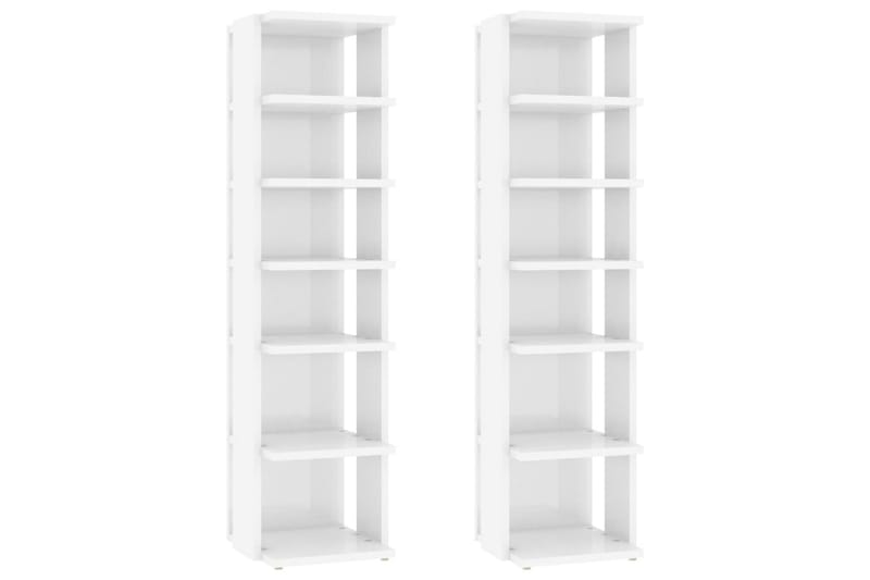 Skohyllor 2 st vit högglans 25x27x102 cm - Vit högglans - Förvaring - Sko- & klädförvaring - Skoförvaring