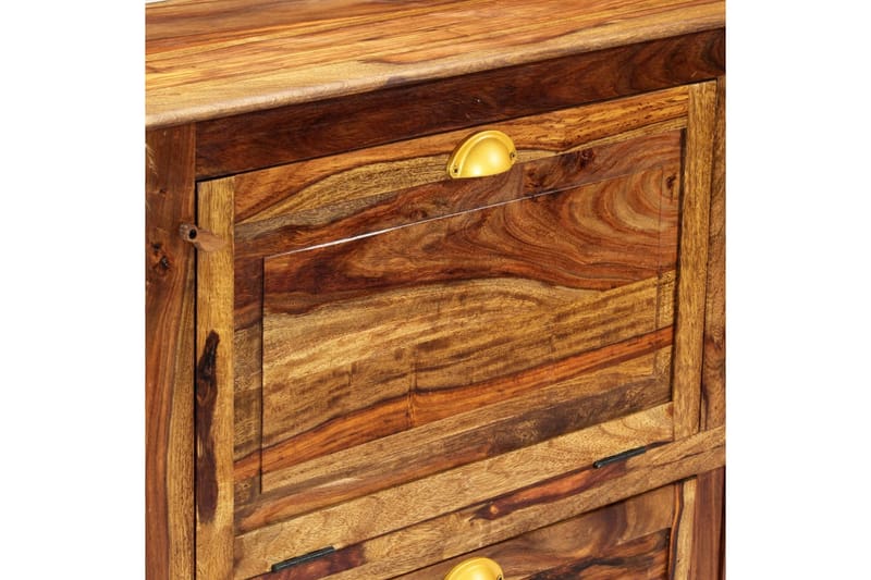 Skoskåp 140x35x90 cm massivt sheshamträ - Brun - Förvaring - Sko- & klädförvaring - Skoförvaring