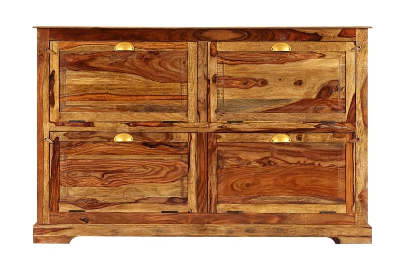 Skoskåp 140x35x90 cm massivt sheshamträ - Brun - Förvaring - Sko- & klädförvaring - Skoförvaring