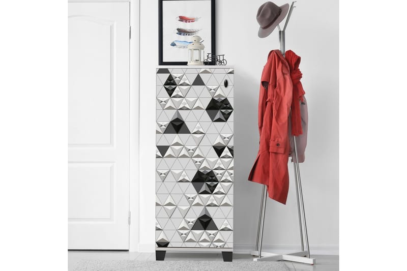 Skoskåp 38x50 cm - Vit/Svart - Förvaring - Sko- & klädförvaring - Skoförvaring