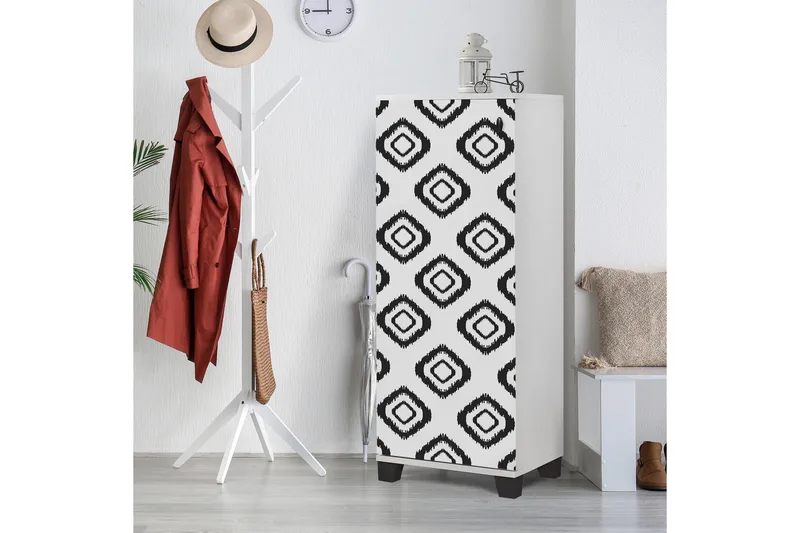 Skoskåp 38x50 cm - Vit/Svart - Förvaring - Sko- & klädförvaring - Skoförvaring