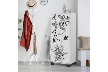 Skoskåp 38x50 cm - Vit/Svart - Förvaring - Sko- & klädförvaring - Skoförvaring