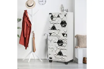 Skoskåp 38x50 cm - Vit/Svart - Förvaring - Sko- & klädförvaring - Skoförvaring