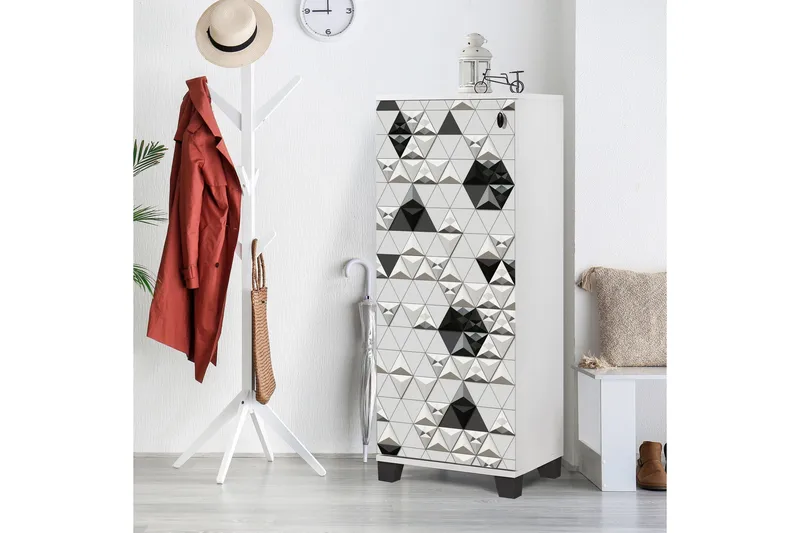 Skoskåp 38x50 cm - Vit/Svart - Förvaring - Sko- & klädförvaring - Skoförvaring