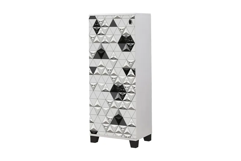 Skoskåp 38x50 cm, Vit/Svart