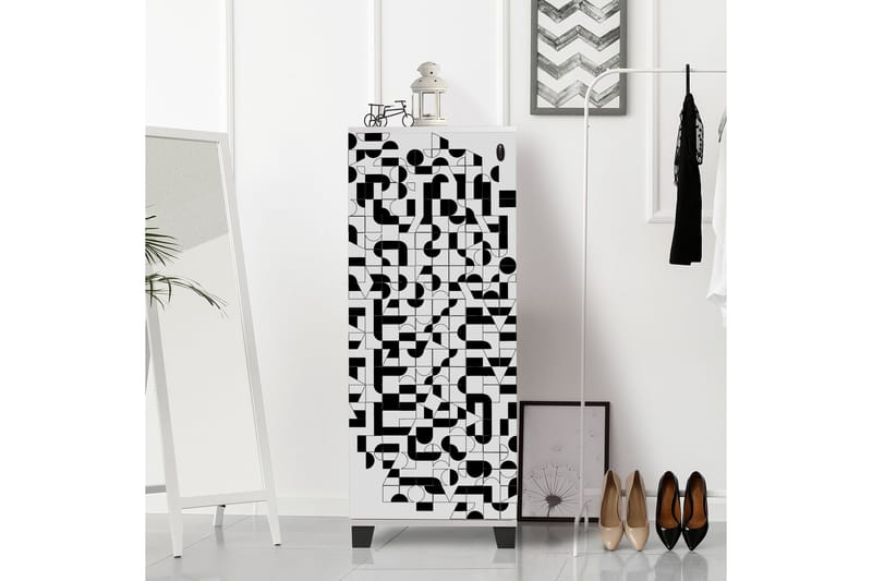 Skoskåp 38x50 cm - Vit/Svart - Förvaring - Sko- & klädförvaring - Skoförvaring