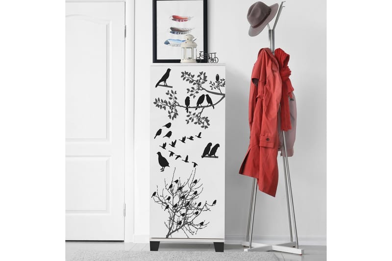 Skoskåp 38x50 cm - Vit/Svart - Förvaring - Sko- & klädförvaring - Skoförvaring